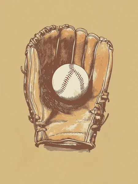 Vintage Baseball Glove Ball by Andreas Magnusson
