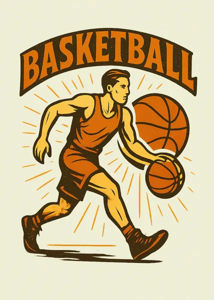 Vintage Basketball Dribble by Pictufy Studio IV