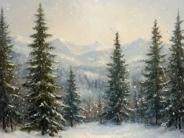 Winter Forest Peaks by Jolly and Dash