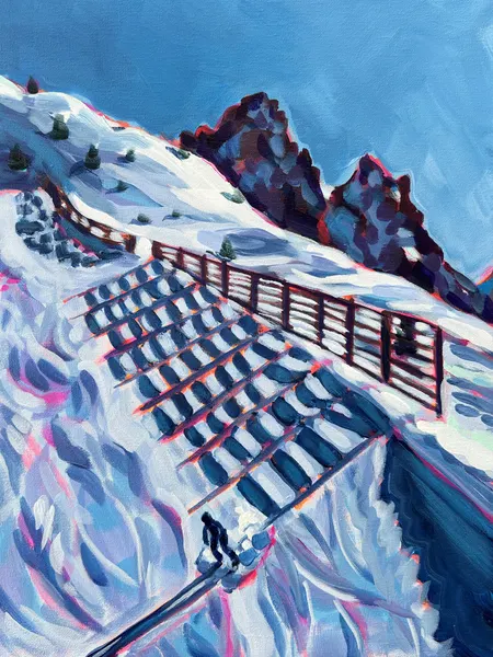 Winter Mountain Ski Run by Pauline Wegman | Key and Sea Creative