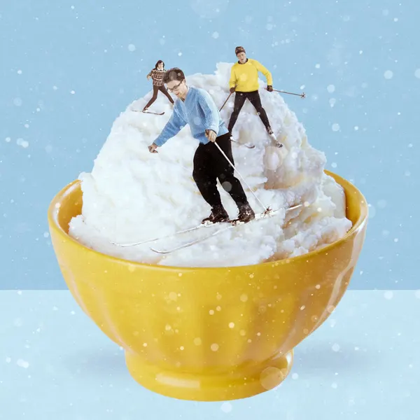 Skiing Mashed Potatoes by Marja van den Hurk
