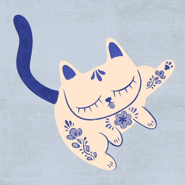 Purrcelin Cat 4 by Carrie Cantwell