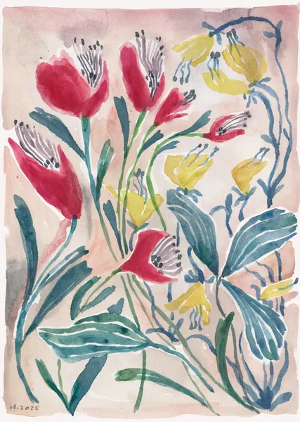 Vibrant Watercolor Blooms by Catalina Somolinos