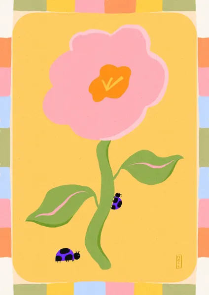 Happy Flower Ladybugs by Dirkie Nell