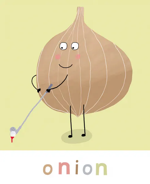 Cute Onion Golfer by Carla Daly