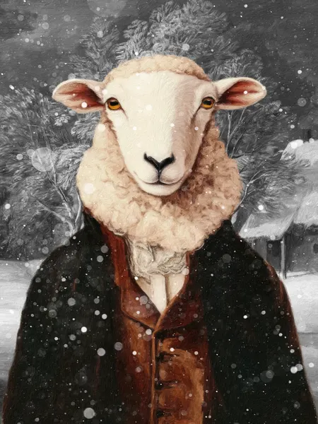 Winter Gentleman Sheep by Marja van den Hurk