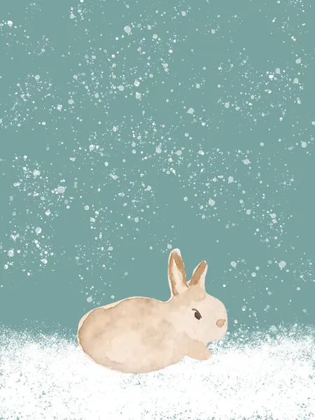 Peaceful Winter Bunny by Elizabeth C