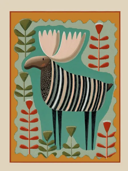 Striped Moose Forest by City Art