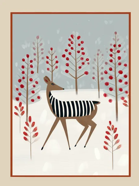 Snowy Forest Deer by City Art