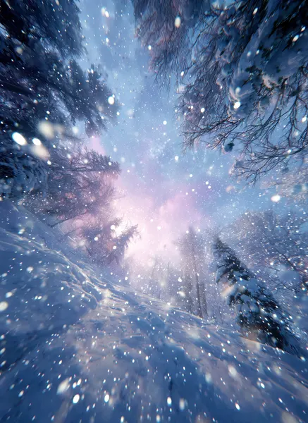 Dreamy Snowy Forest Glow by Justyna Jaszke