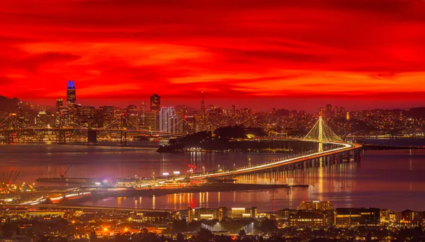 San Francisco Red Sunset by Ning Lin