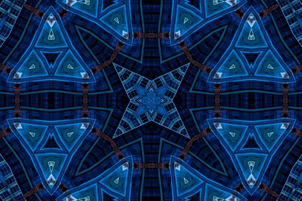 Deep Blue Kaleidoscope Pattern by Miro Susta