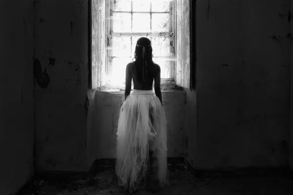 Woman In White Window by Josefina Melo
