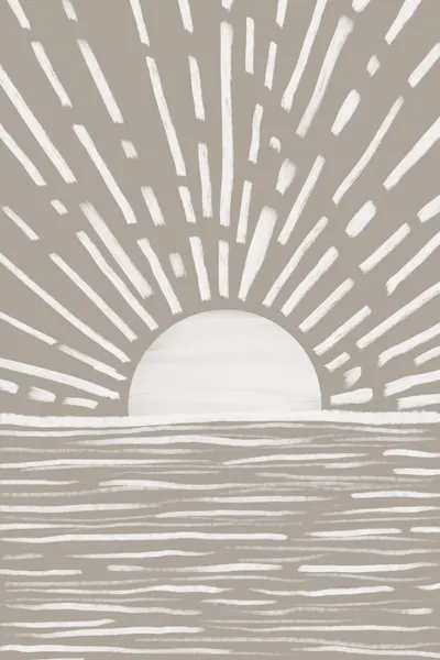 Minimalist Ocean Sunset by Melloi Art Prints