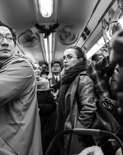 Thoughtful Subway Woman by Tong Zhang