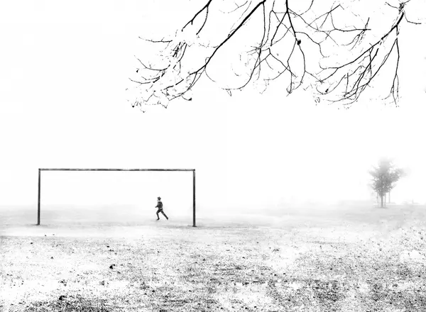 Misty Soccer Solitude by Jasmine Zhang