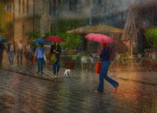 Umbrellas in the Rain by Anette Ohlendorf