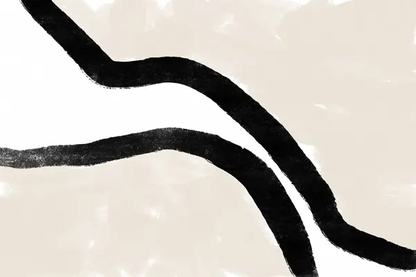Black Curves On A Textured Beige Background by uplusmestudio