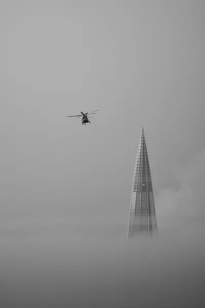 Misty Skyscraper Helicopter by Vladislav Danilov