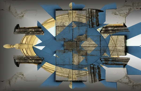 Abstract Blue Gold Geometry by Jois Domont ( J.L.G.)