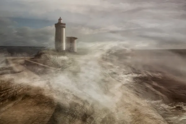 Stormy Lighthouse Waves by Liesbeth van Asselt