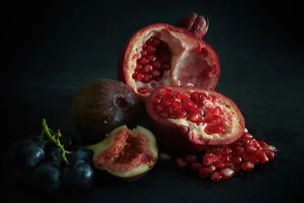 Dark Pomegranate Still Life by Emanuel Papamanolis