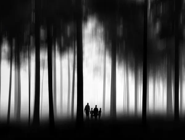 Misty Family Walk by Huib Limberg