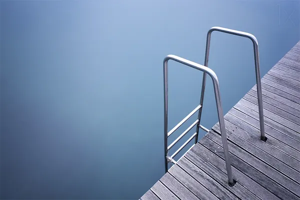 Calm Blue Water Ladder by Damiano Serra