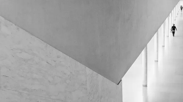 Lone Figure Modern Hallway by Laura Mexia