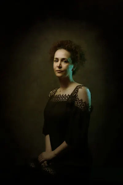 Pensive Woman In Lace by Moein Hasheminasab