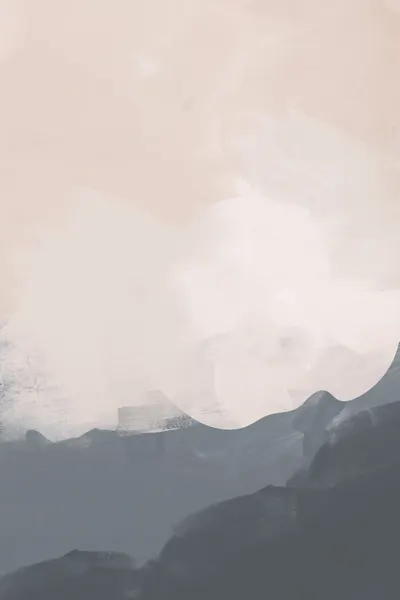 Misty Mountain Abstract by Melloi Art Prints