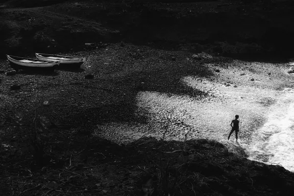 Dark Beach Solitude by Laura Mexia
