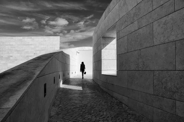 Solitary Figure Modern Path by Luis Sarmento