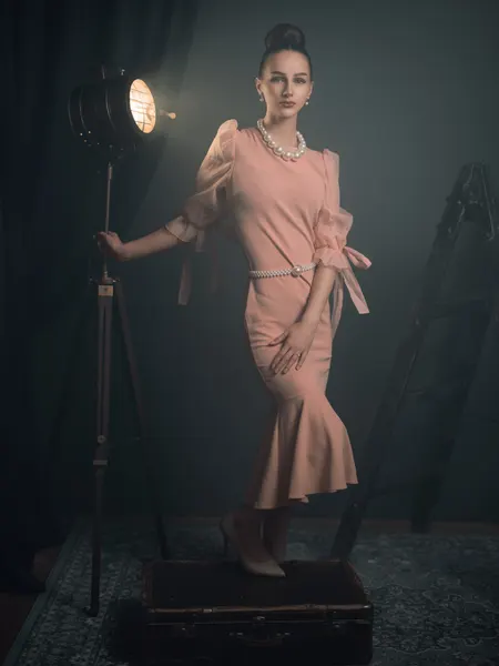 Elegant Pink Dress Portrait by Martin Lee