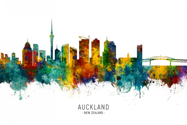 Vibrant Auckland Skyline by Michael Tompsett