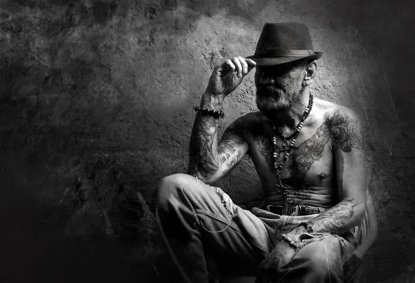 Bearded Man Hat Tattoos by Faizal Besari