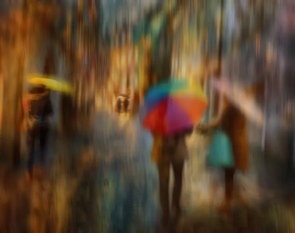 Vibrant City Rain Walk by Anette Ohlendorf