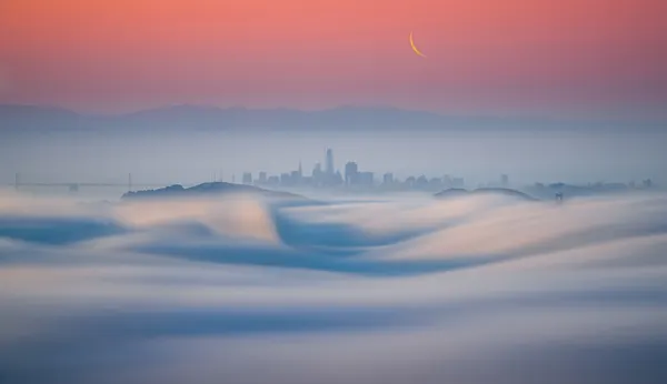 Rolling Fog City Moon by Jingyu Wu