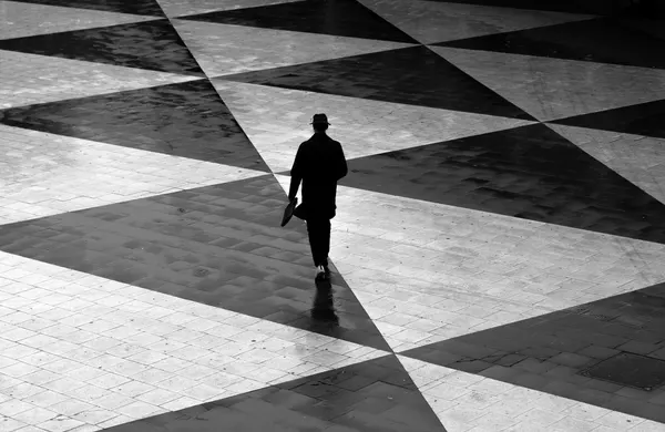 Man Walking Geometric Pattern by Karim Al Thahaby