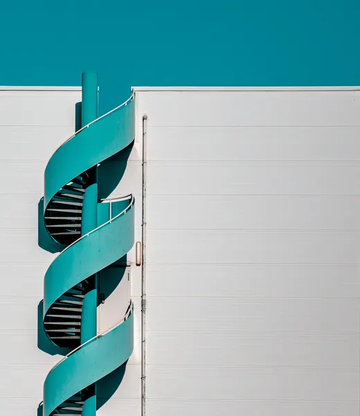 Teal Spiral Staircase by Jörg  Vollrath
