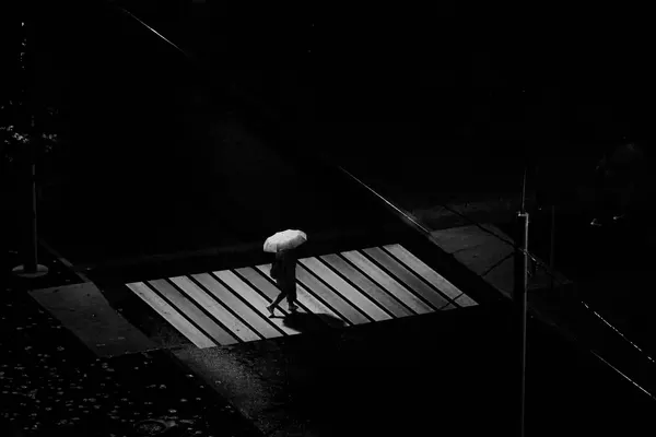 Night Umbrella Crosswalk by Vladislav Danilov