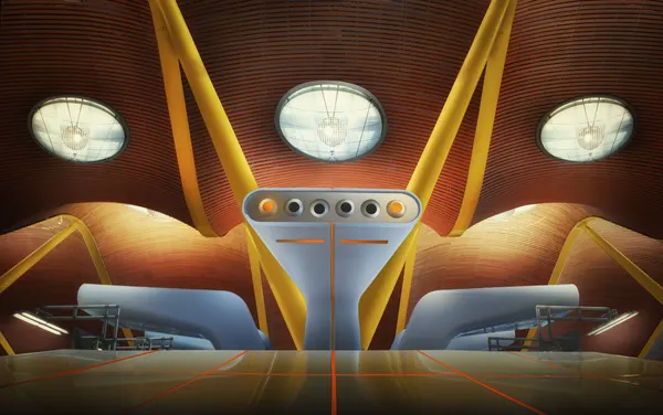 Grand Futuristic Hall by Dani Otero Sobrino