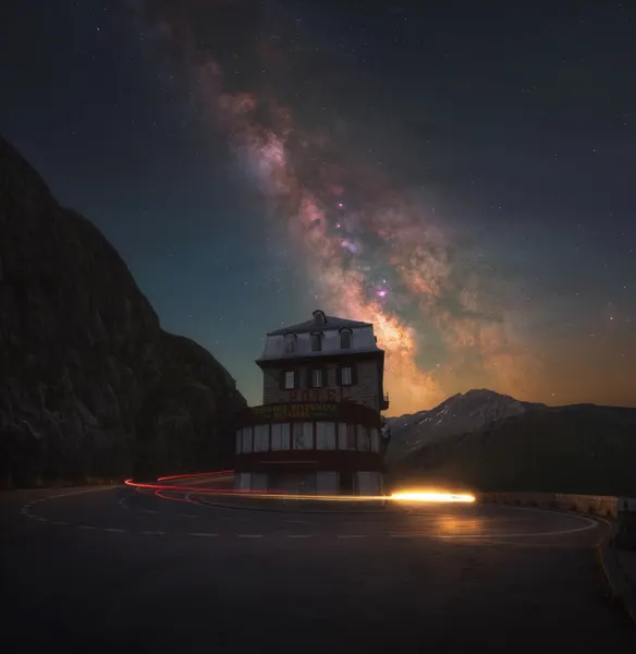 Milky Way Mountain Pass by Anastasia