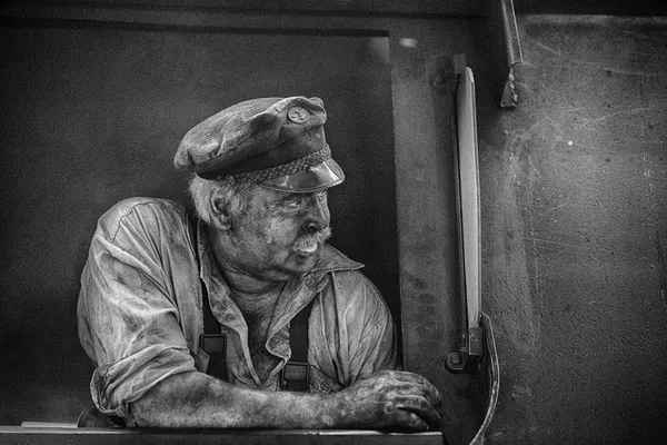 Vintage Train Engineer by Jani Novak