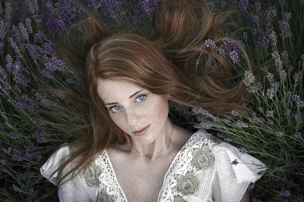 Redhead in Lavender Field by Cristian Sartori