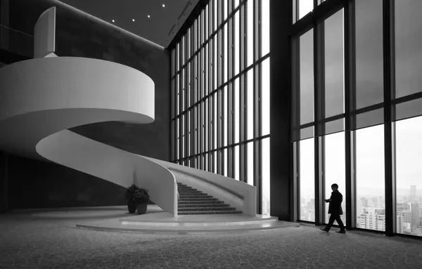 Modern Staircase City View by Yasuhiro Takachi