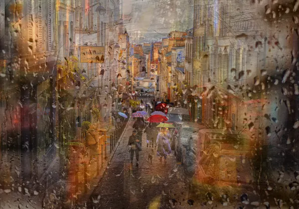 Rainy Paris Street View by Anette Ohlendorf