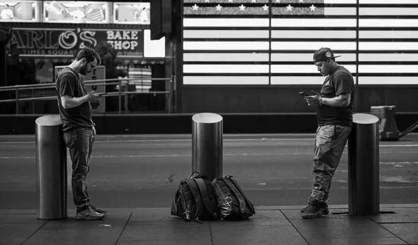Urban Men On Phones by Tong Zhang