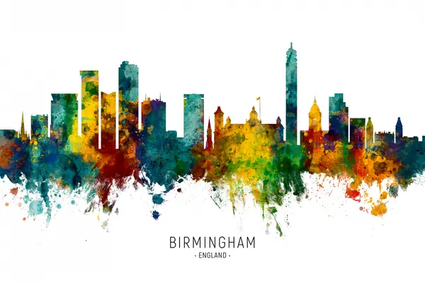 Vibrant Birmingham Skyline by Michael Tompsett