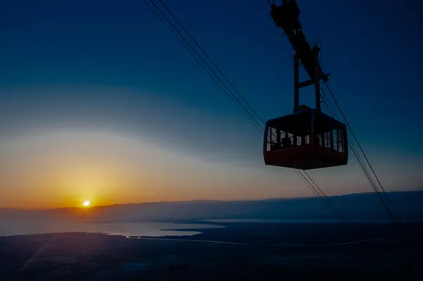 Masada Cable Car Dawn by Rodrigo Marin